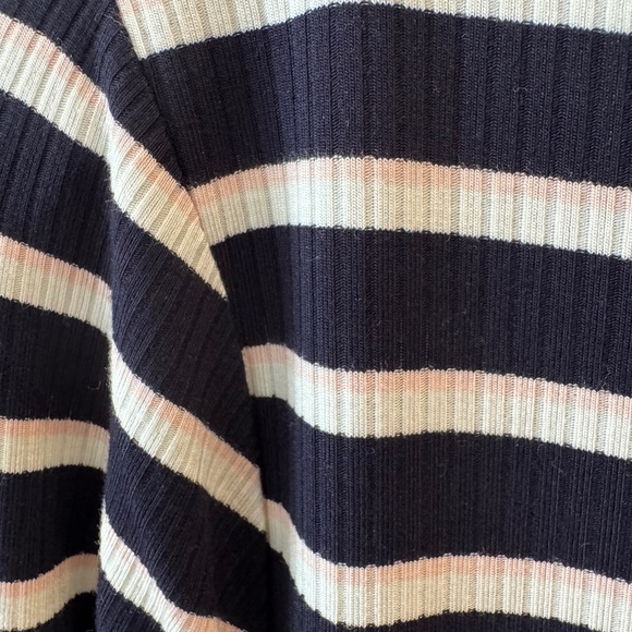 Loft- blue/pink/white striped long sleeved dress- size 8 - Picture 3 of 5